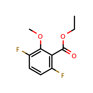 Chemical structure of Ethyl 3,6-difluoro-2-methoxybenzoate , CAS 1261552-95-7, AChemBlock X180474