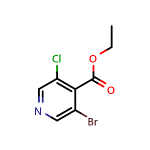 Chemical structure of Ethyl 3-bromo-5-chloropyridine-4-carboxylate , CAS 1214387-79-7, AChemBlock X180494
