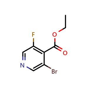 Chemical structure of Ethyl 3-bromo-5-fluoroisonicotinate , CAS 1214335-25-7, AChemBlock X180499