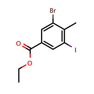 Chemical structure of Ethyl 3-bromo-5-iodo-4-methylbenzoate , CAS 1312350-35-8, AChemBlock X180500