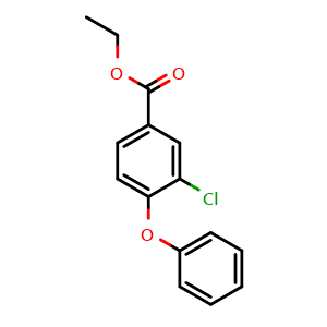 Chemical structure of Ethyl 3-chloro-4-phenoxybenzoate , CAS 2755721-24-3, AChemBlock X180513