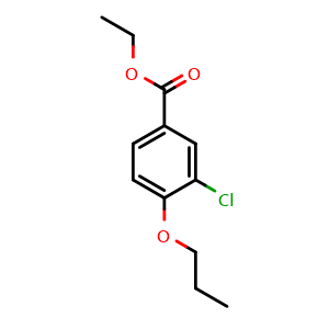 Chemical structure of ethyl 3-chloro-4-propoxybenzoate , CAS 860697-59-2, AChemBlock X180514
