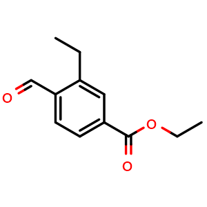 Chemical structure of Ethyl 3-ethyl-4-formylbenzoate , CAS 2764731-49-7, AChemBlock X180522