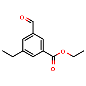 Chemical structure of Ethyl 3-ethyl-5-formylbenzoate , CAS 2755722-94-0, AChemBlock X180523