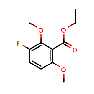 Chemical structure of Ethyl 3-fluoro-2,6-dimethoxybenzoate , CAS 1806354-63-1, AChemBlock X180524
