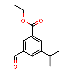 Chemical structure of Ethyl 3-formyl-5-isopropylbenzoate , CAS 2755719-36-7, AChemBlock X180533