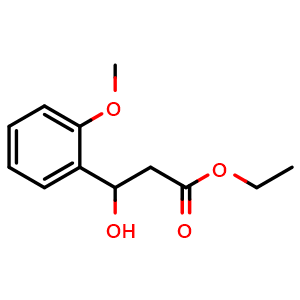 Chemical structure of Ethyl 3-hydroxy-3-(2-methoxyphenyl)propanoate , CAS 70200-18-9, AChemBlock X180537