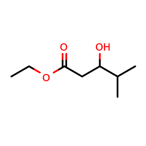 Chemical structure of Ethyl 3-hydroxy-4-methylpentanoate , CAS 40309-42-0, AChemBlock X180546