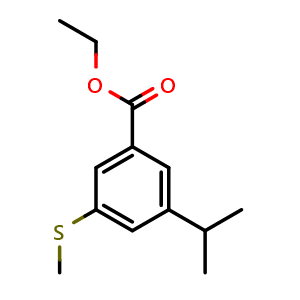 Chemical structure of Ethyl 3-isopropyl-5-(methylthio)benzoate , CAS 2734772-83-7, AChemBlock X180555