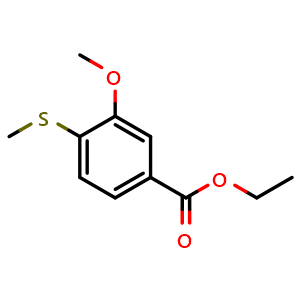 Chemical structure of Ethyl 3-methoxy-4-(methylthio)benzoate , CAS 1824282-70-3, AChemBlock X180558