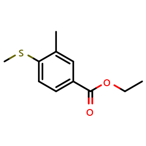 Chemical structure of Ethyl 3-methyl-4-(methylthio)benzoate , CAS 2734774-22-0, AChemBlock X180560