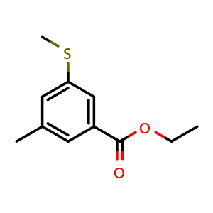 Chemical structure of Ethyl 3-methyl-5-(methylthio)benzoate , CAS 1824434-98-1, AChemBlock X180561