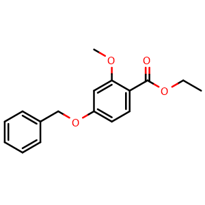 Chemical structure of Ethyl 4-(benzyloxy)-2-methoxybenzoate , CAS 773128-85-1, AChemBlock X180562