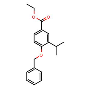 Chemical structure of Ethyl 4-(benzyloxy)-3-isopropylbenzoate , CAS 2734775-08-5, AChemBlock X180565