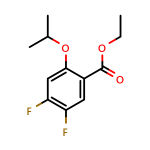 Chemical structure of ethyl 4,5-difluoro-2-isopropoxybenzoate , CAS 2107512-42-3, AChemBlock X180572