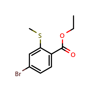 Chemical structure of Ethyl 4-bromo-2-(methylthio)benzoate , CAS 918328-04-8, AChemBlock X180574