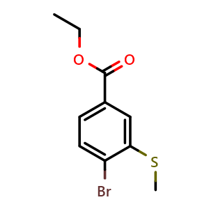Chemical structure of Ethyl 4-bromo-3-(methylthio)benzoate , CAS 1824587-68-9, AChemBlock X180579