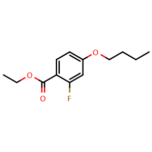 Chemical structure of Ethyl 4-butoxy-2-fluorobenzoate , CAS 2807470-80-8, AChemBlock X180586