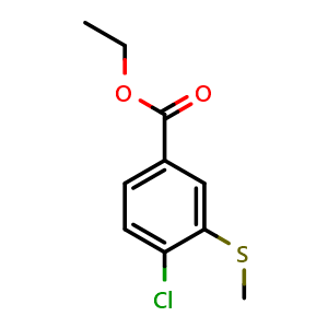 Chemical structure of Ethyl 4-chloro-3-(methylthio)benzoate , CAS 1822631-73-1, AChemBlock X180594