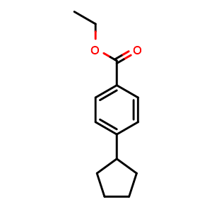 Chemical structure of Ethyl 4-cyclopentylbenzoate , CAS 1448351-68-5, AChemBlock X180599