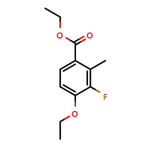 Chemical structure of Ethyl 4-ethoxy-3-fluoro-2-methylbenzoate , CAS 2385741-10-4, AChemBlock X180606