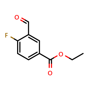 Chemical structure of Ethyl 4-fluoro-3-formylbenzoate , CAS 1806331-01-0, AChemBlock X180614