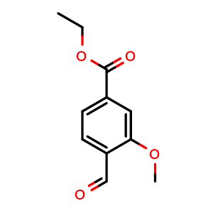 Chemical structure of Ethyl 4-formyl-3-methoxybenzoate , CAS 86315-62-0, AChemBlock X180622