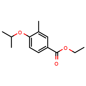 Chemical structure of Ethyl 4-isopropoxy-3-methylbenzoate , CAS 1350838-86-6, AChemBlock X180627