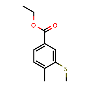 Chemical structure of ethyl 4-methyl-3-(methylthio)benzoate , CAS 1824579-74-9, AChemBlock X180632