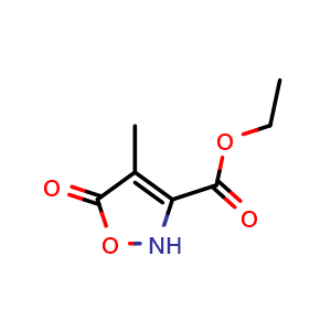 Chemical structure of ethyl 4-methyl-5-oxo-2H-1,2-oxazole-3-carboxylate , CAS 84280-59-1, AChemBlock X180633