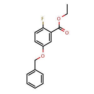 Chemical structure of Ethyl 5-(benzyloxy)-2-fluorobenzoate , CAS 2586125-84-8, AChemBlock X180638