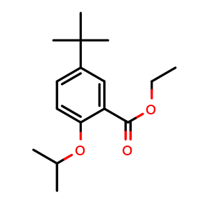 Chemical structure of Ethyl 5-(tert-butyl)-2-isopropoxybenzoate , CAS 1369120-56-8, AChemBlock X180639