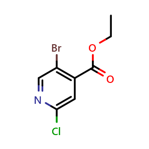 Chemical structure of Ethyl 5-bromo-2-chloroisonicotinate , CAS 1214346-11-8, AChemBlock X180646