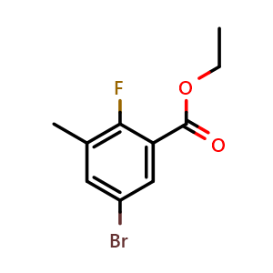Chemical structure of Ethyl 5-bromo-2-fluoro-3-methylbenzoate , CAS 1515410-82-8, AChemBlock X180650