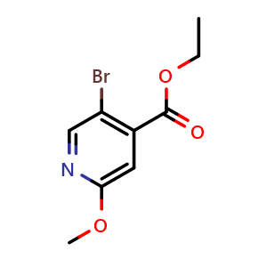 Chemical structure of Ethyl 5-bromo-2-methoxyisonicotinate , CAS 1214357-96-6, AChemBlock X180651