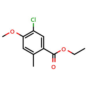 Chemical structure of Ethyl 5-chloro-4-methoxy-2-methylbenzoate , CAS 1417735-54-6, AChemBlock X180670