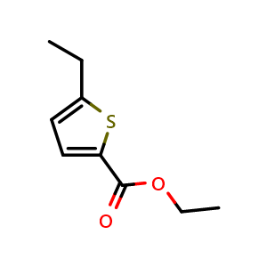 Chemical structure of Ethyl 5-ethylthiophene-2-carboxylate , CAS 773135-08-3, AChemBlock X180678