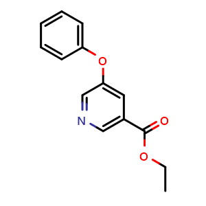 Chemical structure of ethyl 5-phenoxynicotinate , CAS 2114228-64-5, AChemBlock X180686