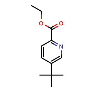Chemical structure of ethyl 5-tert-butylpicolinate , CAS 2387019-64-7, AChemBlock X180688