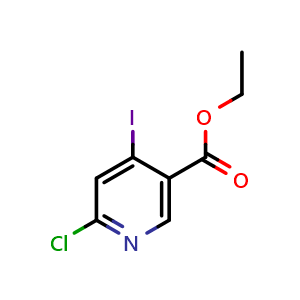 Chemical structure of Ethyl 6-chloro-4-iodonicotinate , CAS 2383169-45-5, AChemBlock X180698