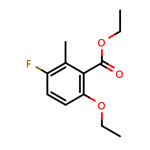 Chemical structure of Ethyl 6-ethoxy-3-fluoro-2-methylbenzoate , CAS 2383669-81-4, AChemBlock X180700