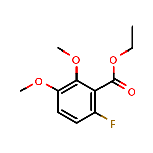 Chemical structure of Ethyl 6-fluoro-2,3-dimethoxybenzoate , CAS 1260651-11-3, AChemBlock X180702
