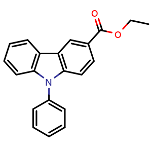 Chemical structure of Ethyl 9-phenyl-9H-carbazole-3-carboxylate , CAS 1862216-82-7, AChemBlock X180711