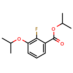 Chemical structure of Isopropyl 2-fluoro-3-isopropoxybenzoate , CAS 1394986-72-1, AChemBlock X180728