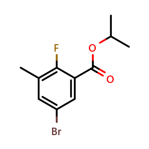 Chemical structure of Isopropyl 5-bromo-2-fluoro-3-methylbenzoate , CAS 2432849-10-8, AChemBlock X180732