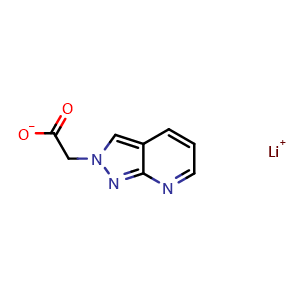 Chemical structure of lithium 2-(2H-pyrazolo[3,4-b]pyridin-2-yl)acetate , CAS 2830277-09-1, AChemBlock X180745