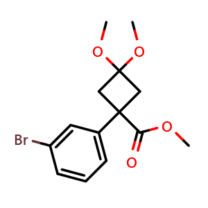methyl 1-(3-bromophenyl)-3,3-dimethoxycyclobutane-1-carboxylate