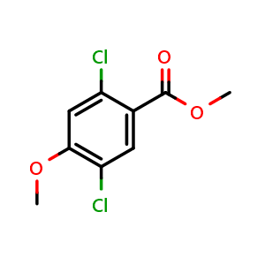 Chemical structure of Methyl 2,5-dichloro-4-methoxybenzoate , CAS 1228376-62-2, AChemBlock X180809
