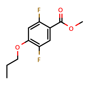 Chemical structure of Methyl 2,5-difluoro-4-propoxybenzoate , CAS 2734774-60-6, AChemBlock X180812