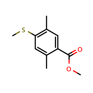 Chemical structure of Methyl 2,5-dimethyl-4-(methylthio)benzoate , CAS 2734775-18-7, AChemBlock X180813